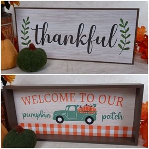 NEW Fall Reversible Mantel Sign Wooden